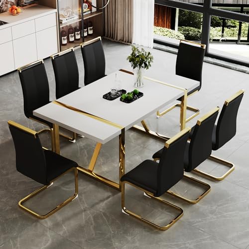 White&gold Table + Black Chairs
