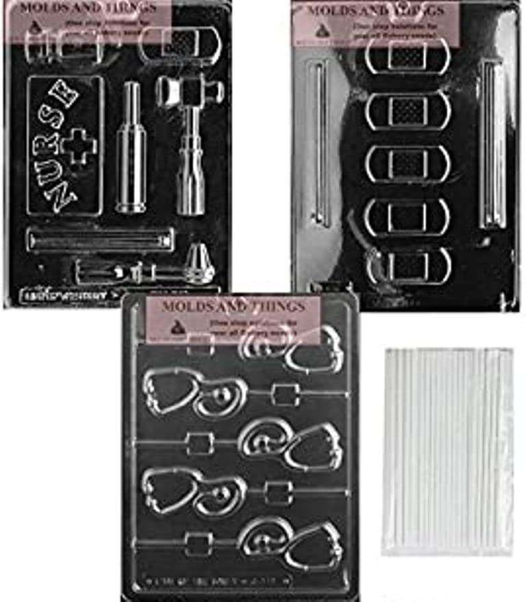 Nurse Chocolate Candy Mold Kit for DIY Treats - Stethoscope, Band-Aid & Thermometer