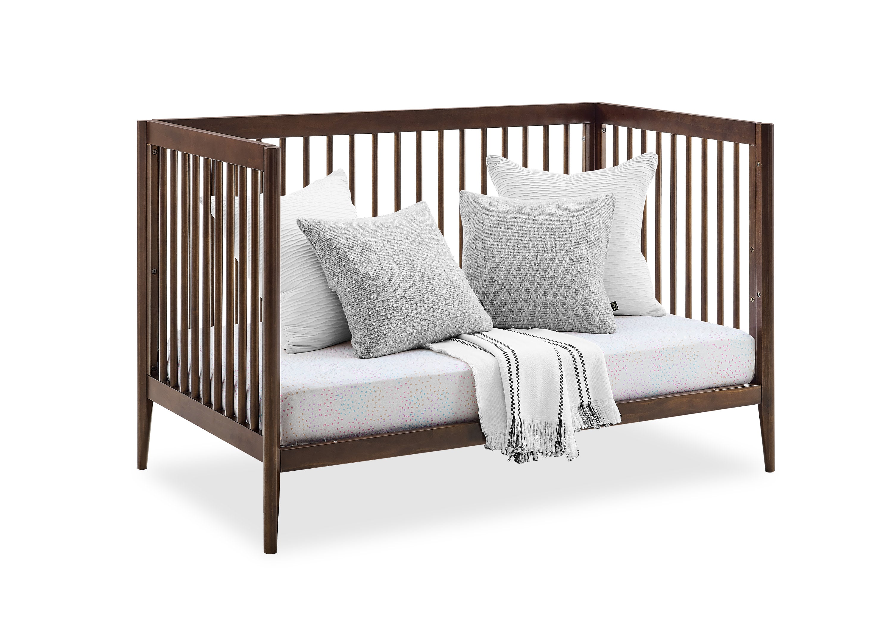 Casey 6-in-1 Convertible Baby Crib - Toddler Bed, Daybed & Full Size Bed Frame | Safe & Durable Nursery Furniture for Newborns to Teens | Perfect for Bedrooms, Daycare & Guest Rooms