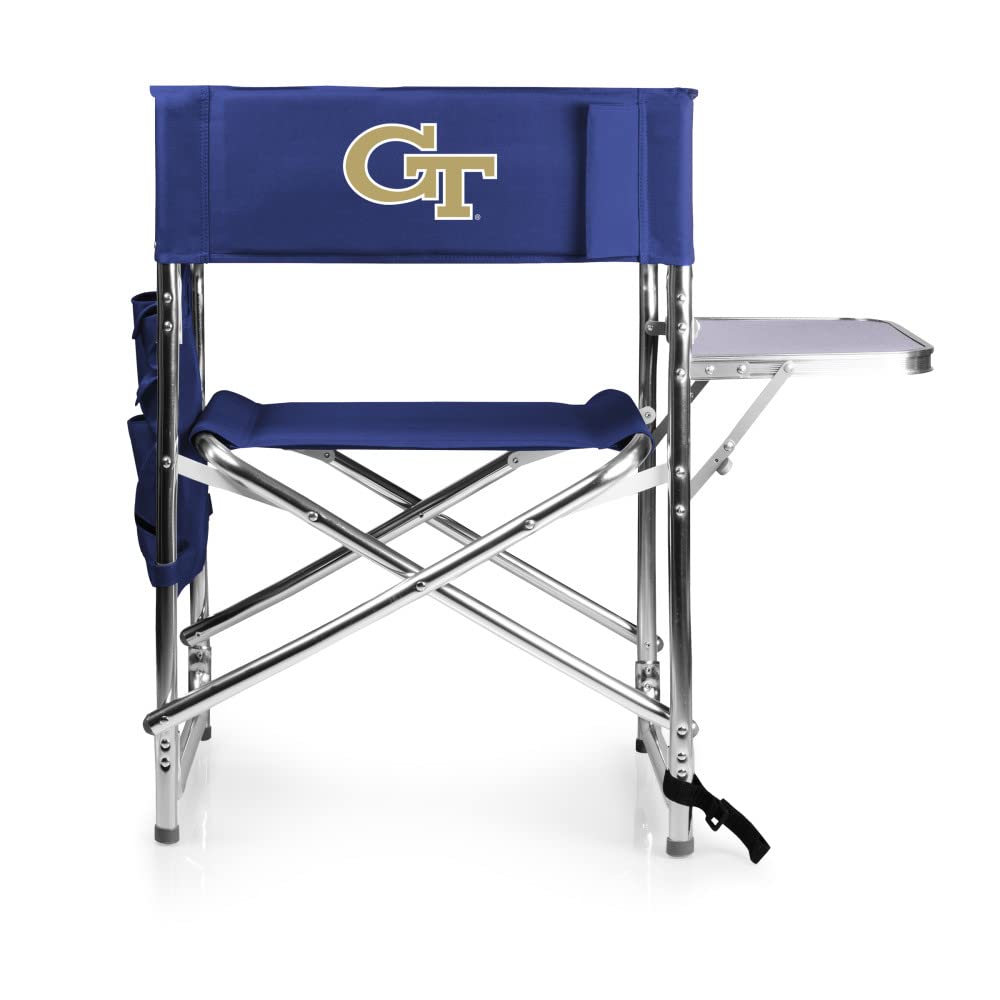 PICNIC TIME NCAA California Bears Folding Sports Chair with Side Table - Portable Beach & Camping Chair for Adults - Perfect for Tailgating, Outdoor Events & Picnics