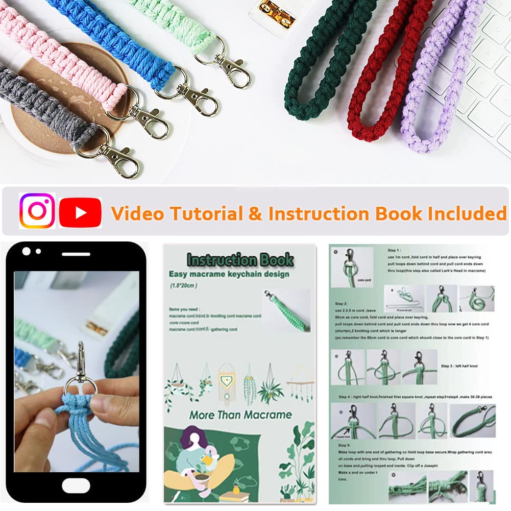 Boho Macrame Keychain Kit - DIY Craft for Adults & Kids, Perfect for Beginners & Gifts
