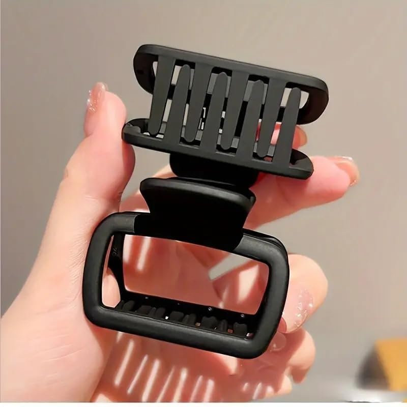 Skvilla 4 Pack Square Claw Hair Clips for Women & Girls - 2.2 Inch Small Matte Banana Jaw Clips for Thin to Medium Hair - Perfect for Half-Up Styles, Ponytails & Everyday Hair Accessories