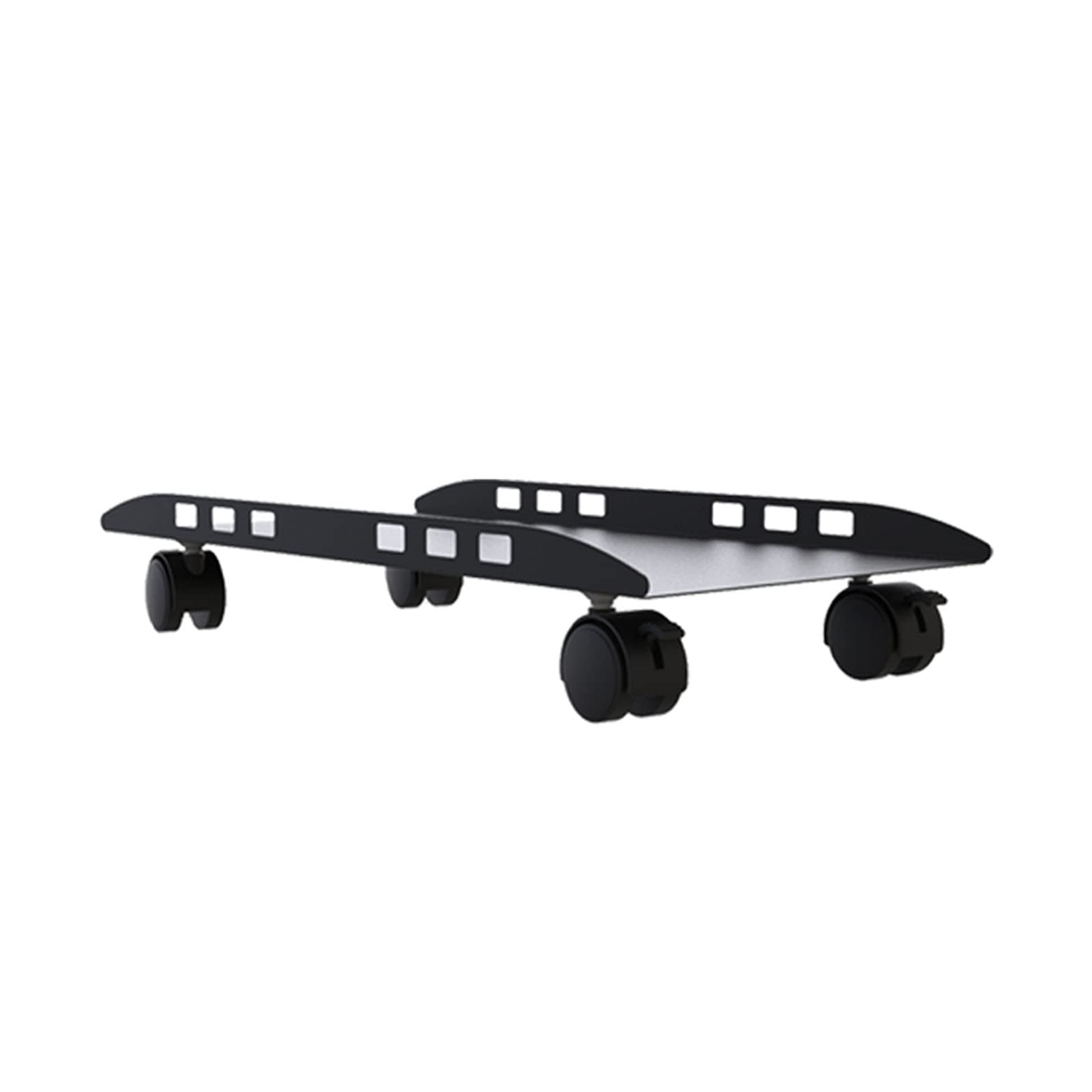 Computer Case Stand with Locking Wheels - Heavy Duty Metal CPU Holder for Optimal Heat Dissipation & Mobility (Black) | Perfect for Office Workstations, Gaming PC Setups & Server Racks