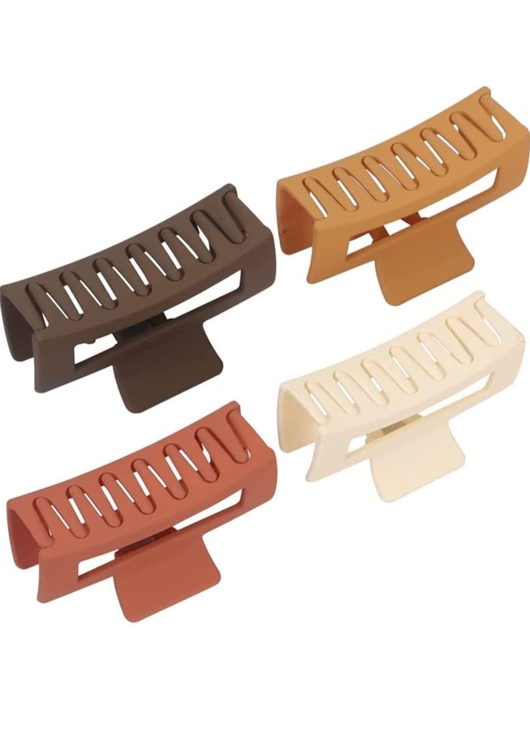 2 Pack Strong Hold Rectangle Hair Claw Clips - Non-Slip Bright Color Jaw Clamps for Women & Girls - Perfect for Ponytails, Buns and Everyday Hairstyles
