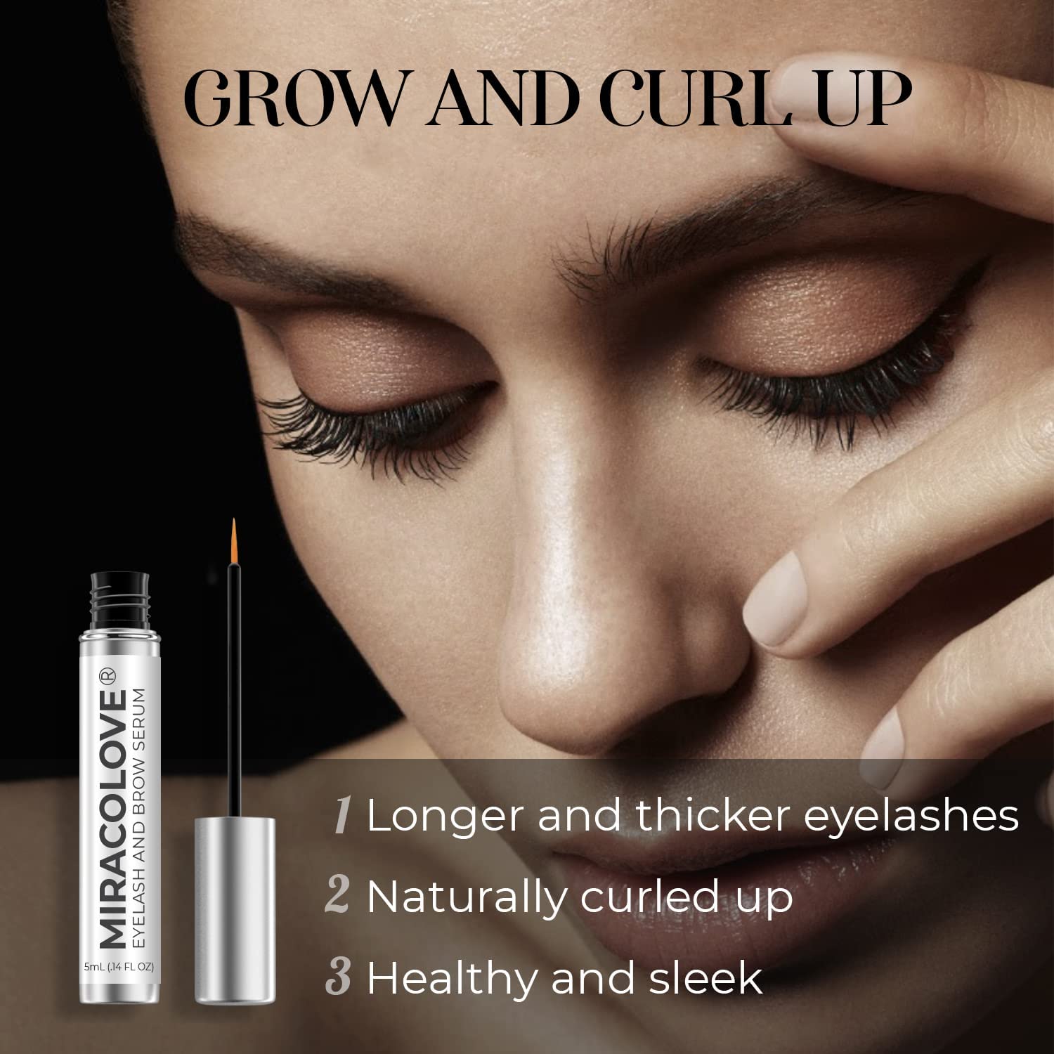 Natural Eyelash Growth Serum for Longer, Thicker Lashes & Eyebrows - Vegan, Hypoallergenic & Cruelty-Free Lash Enhancer (5mL) - Perfect for Daily Use & Special Occasions
