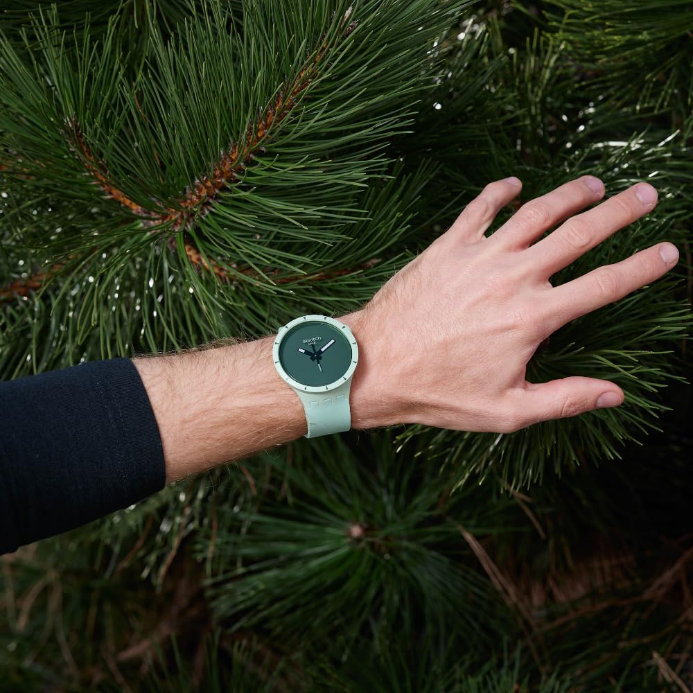 Swatch BIG BOLD BIOCERAMIC FOREST Unisex Watch - SB03G100 | Waterproof Sports & Casual Wristwatch for Men & Women | Perfect for Outdoor Activities, Gym & Everyday Wear