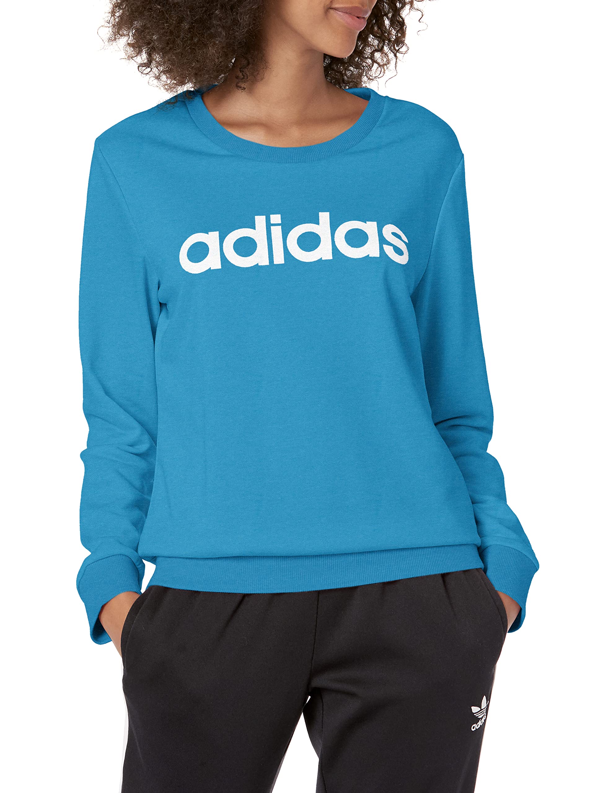 Adidas Women's Essentials Logo Sweatshirt - Comfortable Casual Pullover for Everyday Wear | Gym, Lounge & Street Style Fashion