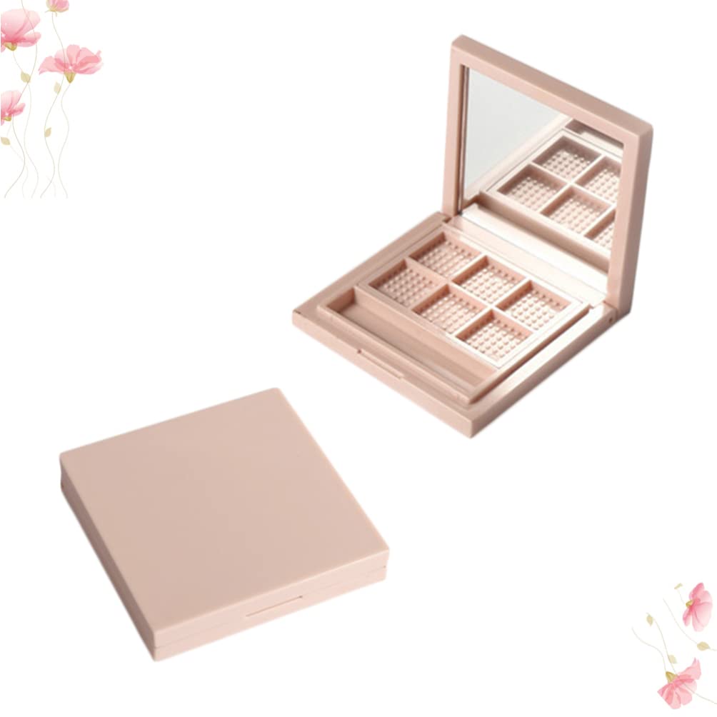 FOMIYES Refillable Blush Makeup Palette with Mirror & Brush - Empty Lipstick, Eyeshadow, Lip Balm Storage Box - Portable Travel Cosmetic Organizer for Makeup Artists & Beauty Enthusiasts