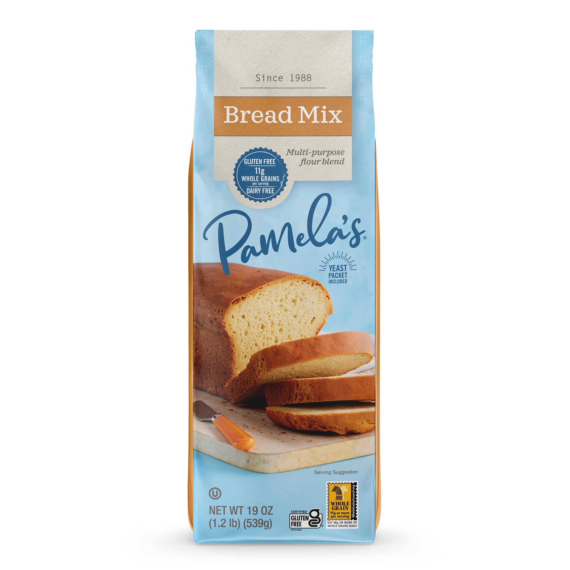 Pamela's Products Gluten-Free Bread Mix - 2 Pack (19 oz Each) | Easy Homemade Bread for Allergies & Celiac Diet | Perfect for Sandwiches, Toast & Family Baking