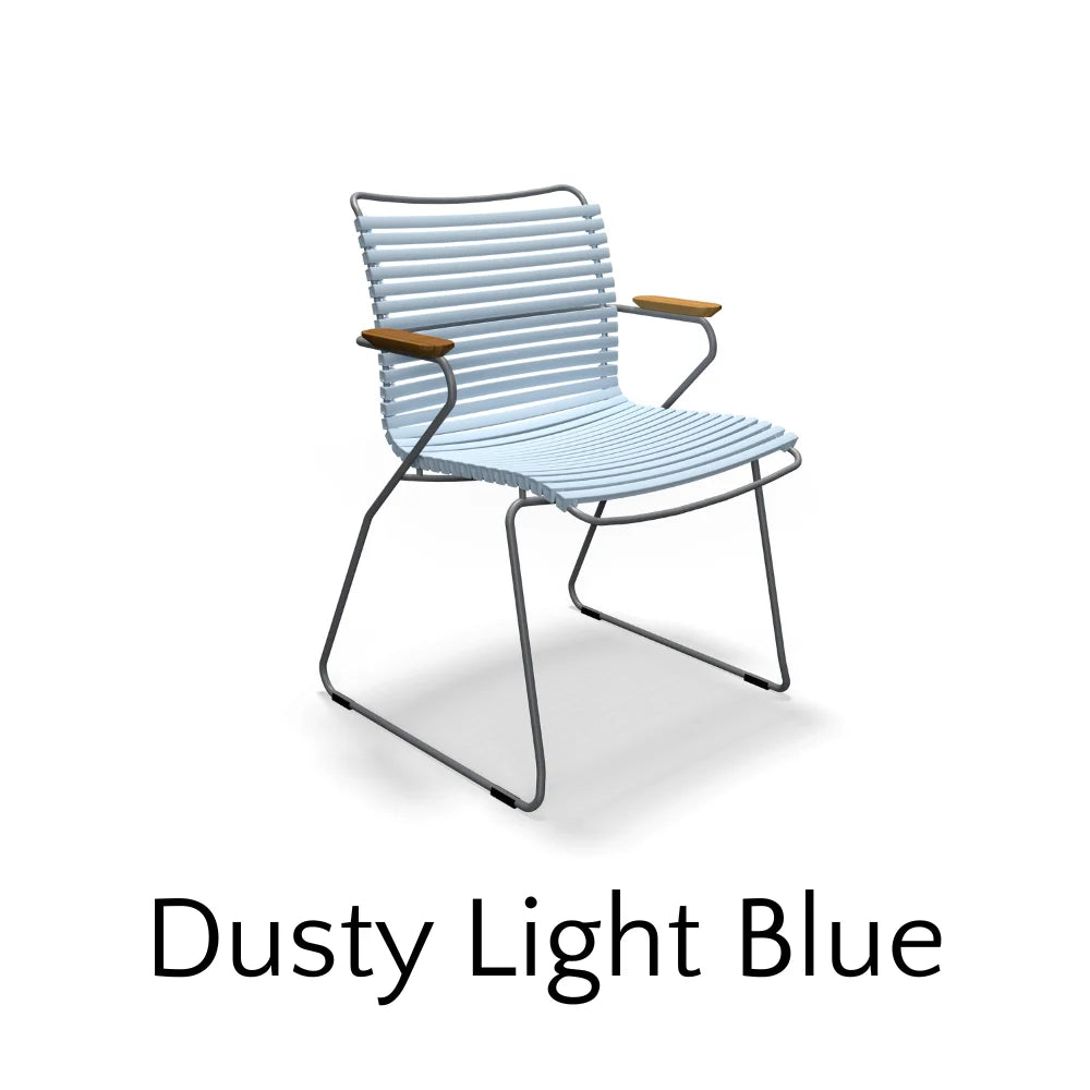CLICK Outdoor Dining Armchair - Weather-Resistant Patio Chair for Garden, Poolside & Restaurant Use - Comfortable Aluminum Bistro Seating with Cushion Option