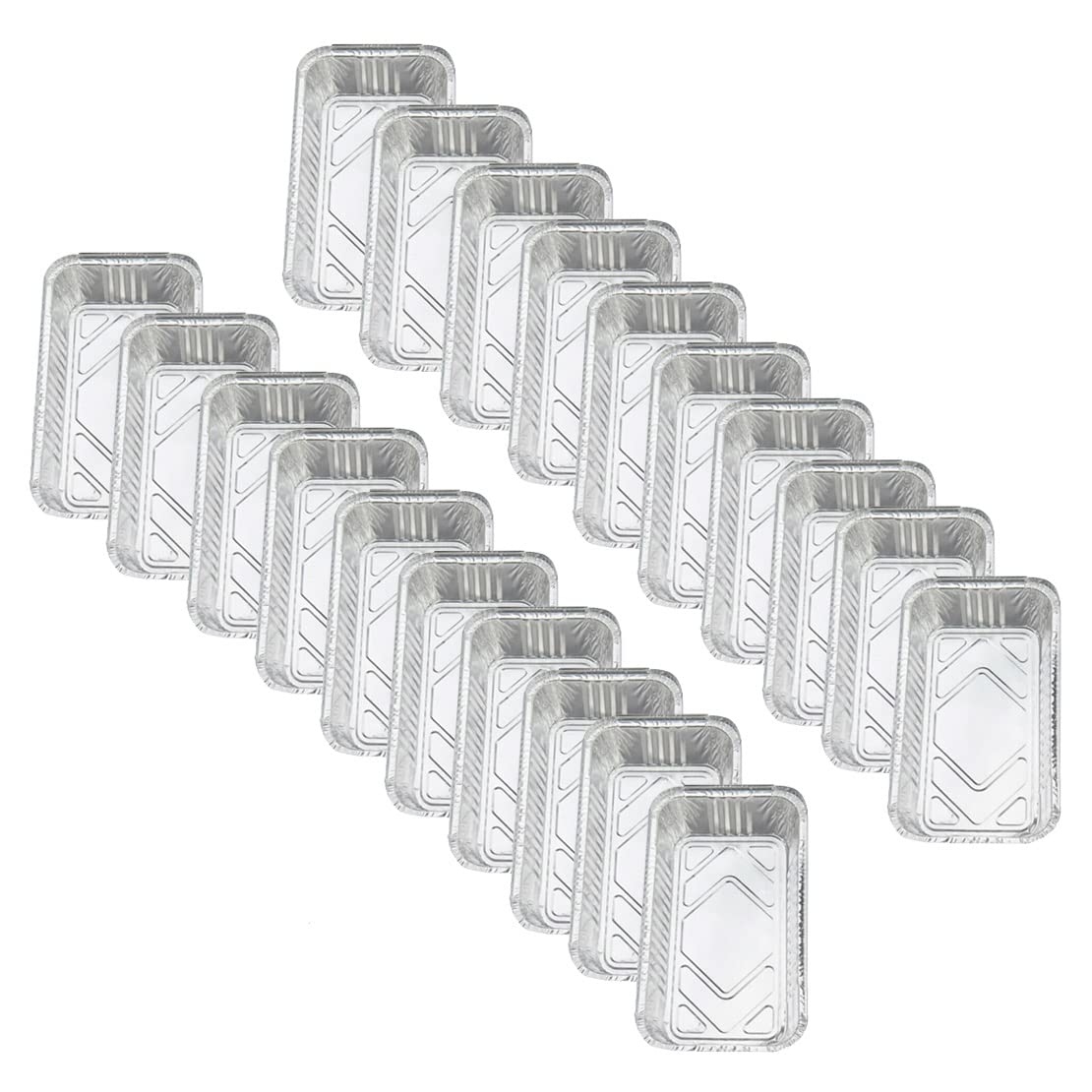 50Pcs 850ml Aluminum Foil Grease Drip Pans Trays for BBQ Grills - Disposable Grill Drip Catcher for Smokers, Roasting, Baking & Outdoor Cooking - Heavy Duty & Leak Proof