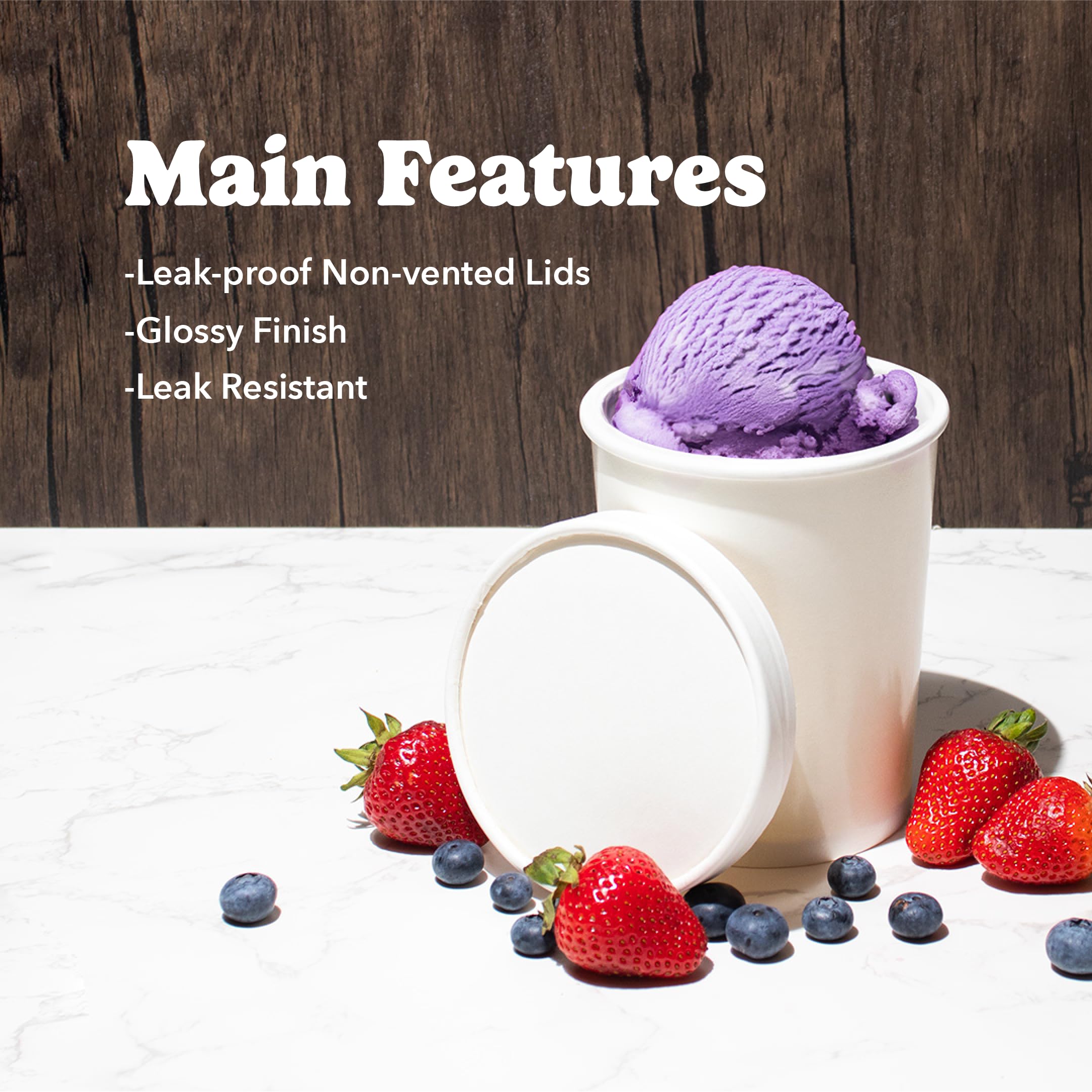 UNIQ 200-Count 32 oz Premium Freezer Containers with Airtight Lids - Heavy Duty Quart Ice Cream Storage Containers for Frozen Desserts, Meal Prep & Bulk Food Storage | BPA-Free Leakproof Food Containers