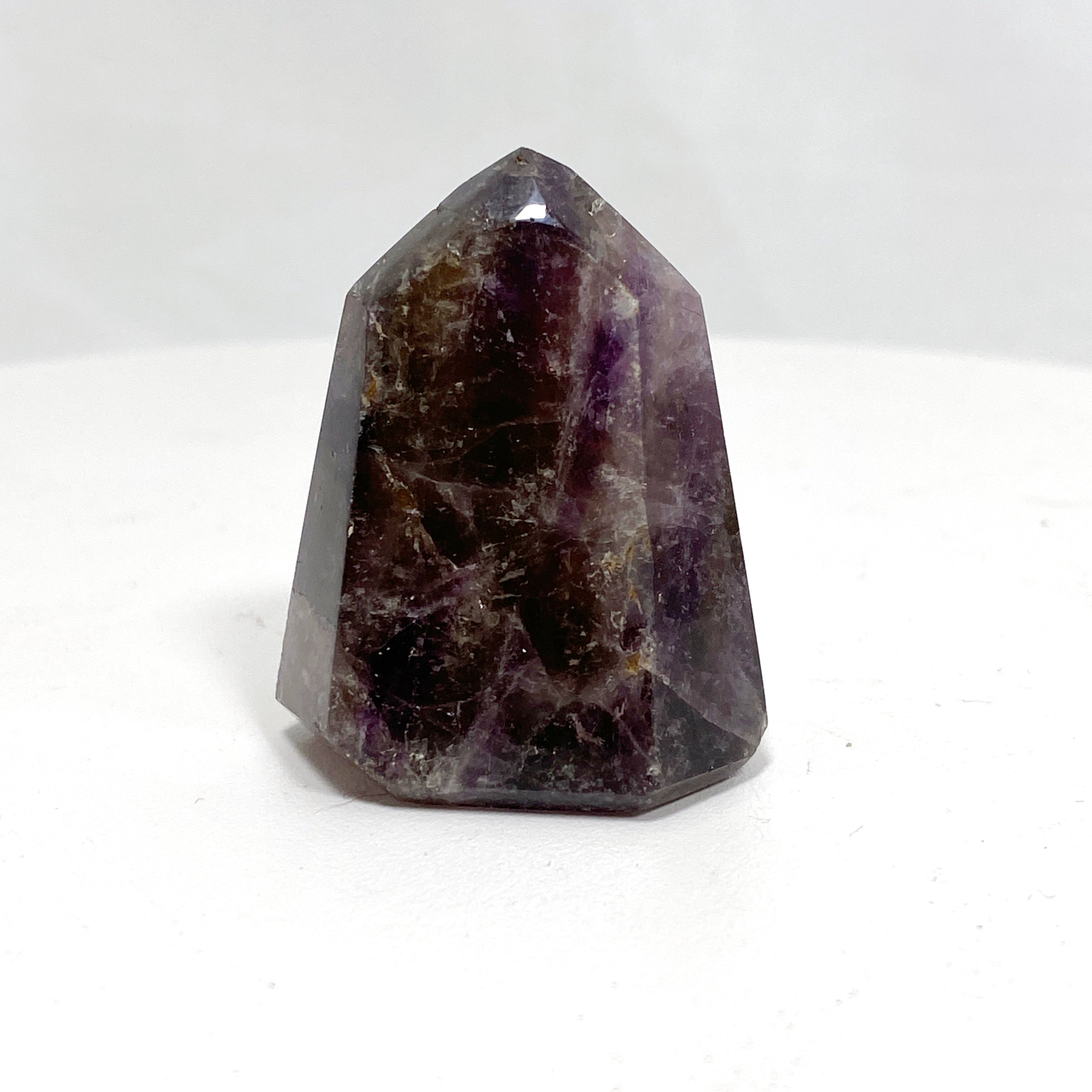 Natural Smokey Amethyst & Clear Quartz Crystal Point - Healing Stone for Meditation, Reiki, Chakra Balancing & Home Decor (CR3457)