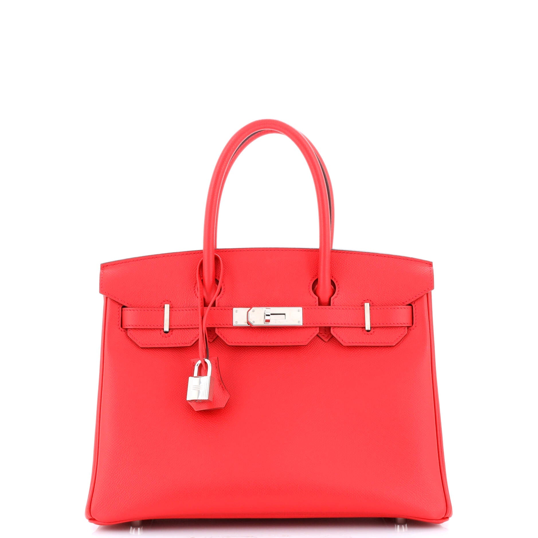 Birkin 30 Handbag in Geranium Epsom Leather with Palladium Hardware - Luxury Designer Tote for Women, Perfect for Office, Travel & Special Occasions