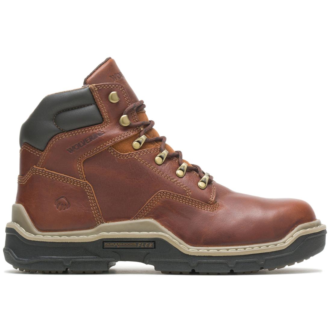 Raider DuraShocks® 6 CarbonMax® Steel Toe Work Boots for Men - Peanut Brown - Slip Resistant & Comfortable Safety Shoes for Construction, Warehouse & Outdoor Jobs