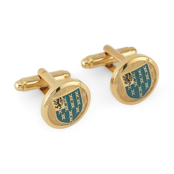 Lincoln's Inn Round T Bar Gilt Cufflinks - Elegant Gold-Plated Dress Cufflinks for Men, Perfect for Weddings, Business Meetings & Formal Occasions
