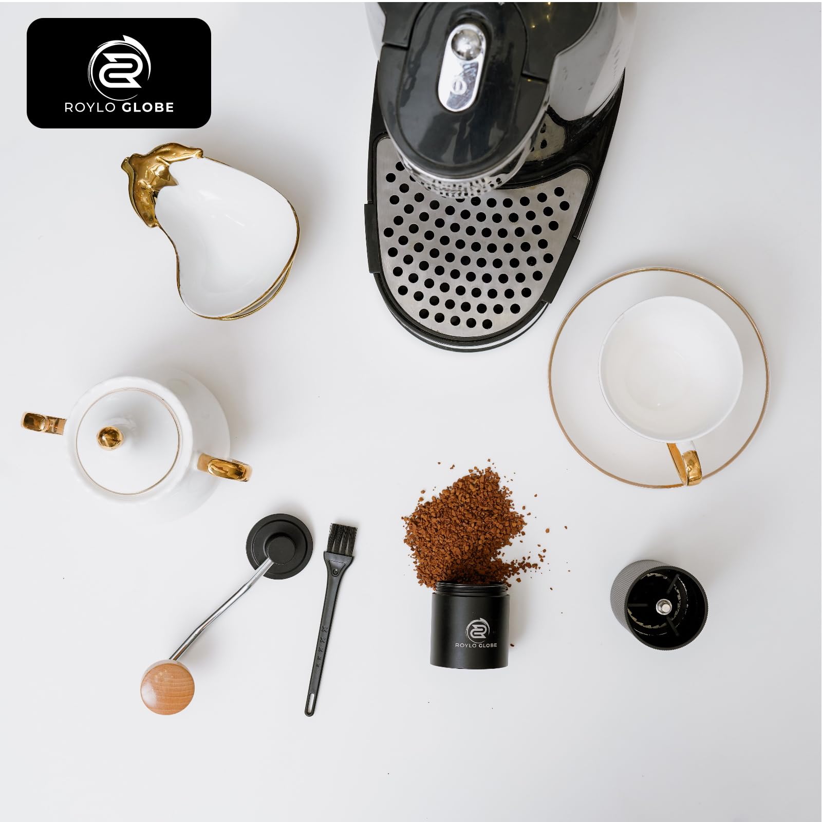 Premium Manual Coffee Grinder with CNC 420 Stainless Steel Blades - Portable Hand Crank Coffee Mill with 20g Capacity - Includes Cleaning Brush - Perfect for Espresso, French Press & Pour Over - Ideal for Home, Office, Camping & Travel