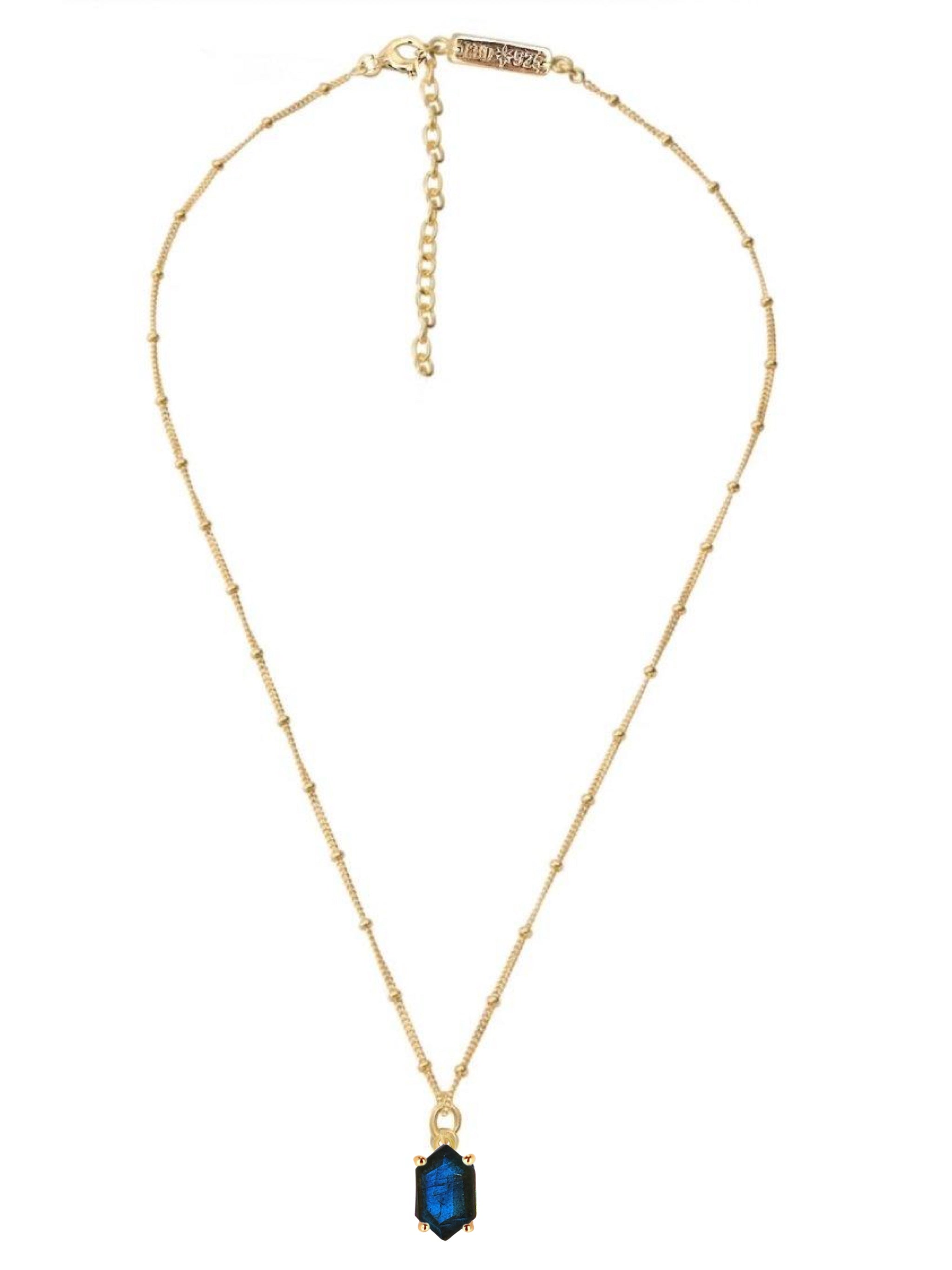 Laihas Mini Hex Crystal Gold Labradorite Necklace – Dainty Gold Plated Labradorite Pendant for Women | Perfect for Everyday Wear, Gifts & Spiritual Healing