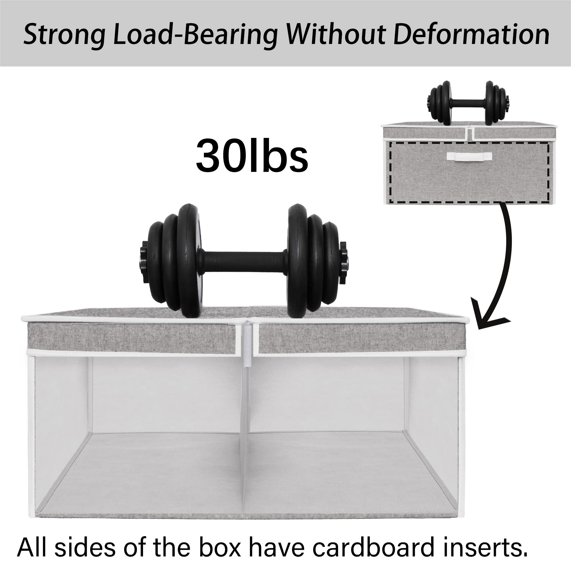 Extra Large Storage Bins with Lids & Handles - Decorative Storage Boxes for Home Organization, Closet, Garage & Office Use