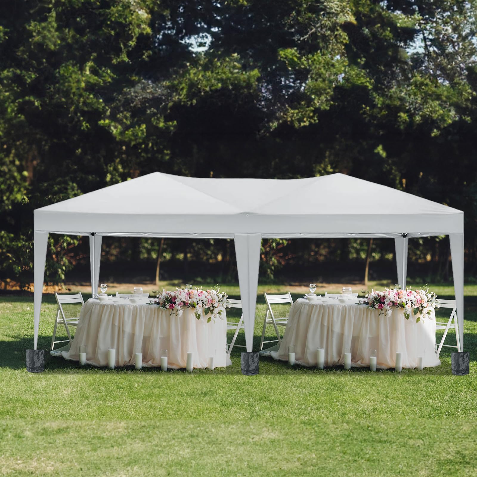 SEALAMB 10x20FT Heavy Duty Commercial Canopy Tent - Waterproof Instant Pop Up Gazebo with 6 Removable Sidewalls & Carry Bag - Perfect for Outdoor Events, Camping, Weddings, Parties, and Patio Gatherings