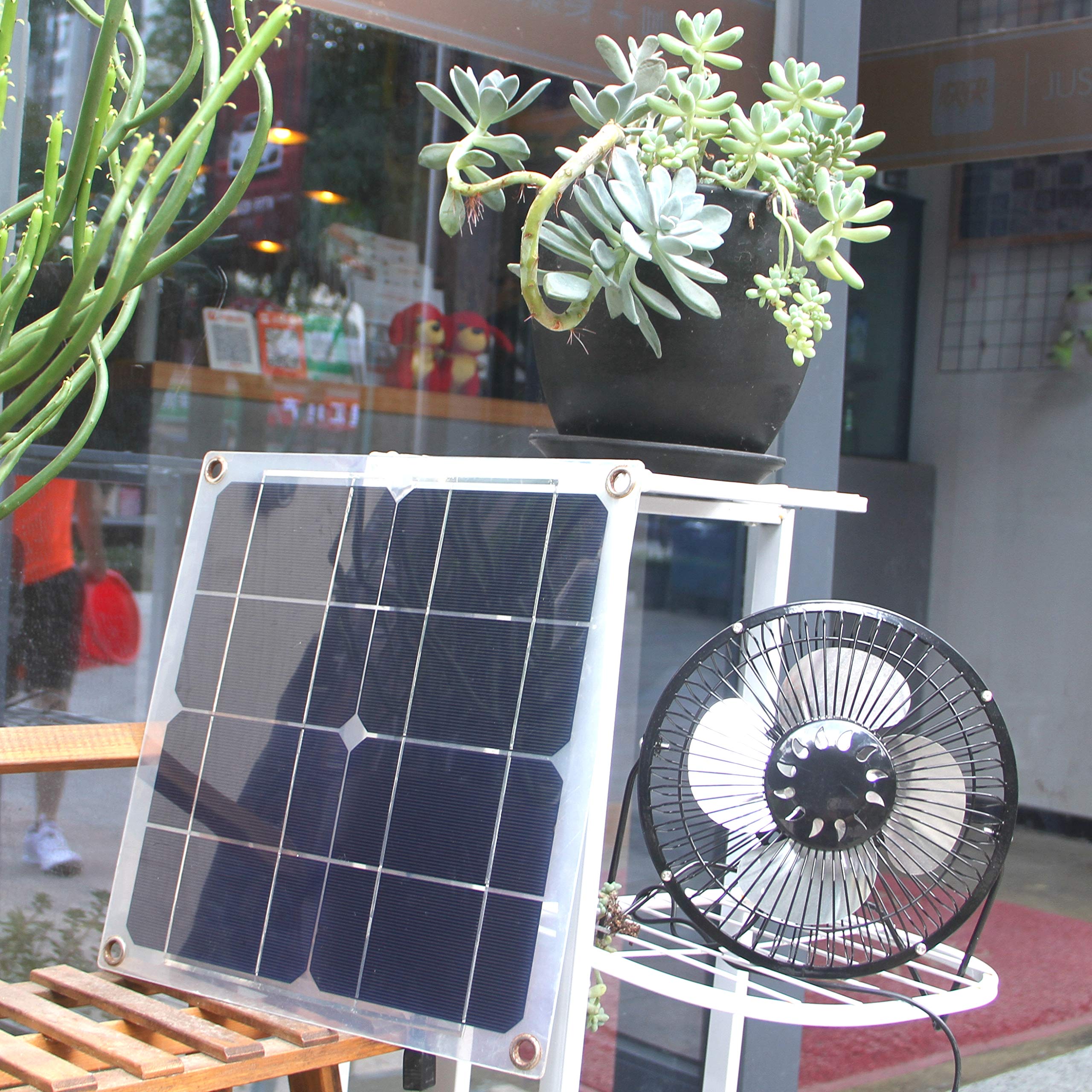 6 Inch Solar Powered Fan - Portable Ventilation for Caravan, Camping, Home Office, Outdoor Travel & Fishing - Ideal for Hot Weather & Small Spaces