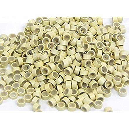 5mm Blonde Silicone Lined Micro Rings (1000pcs) - For Hair Extensions & DIY Styling