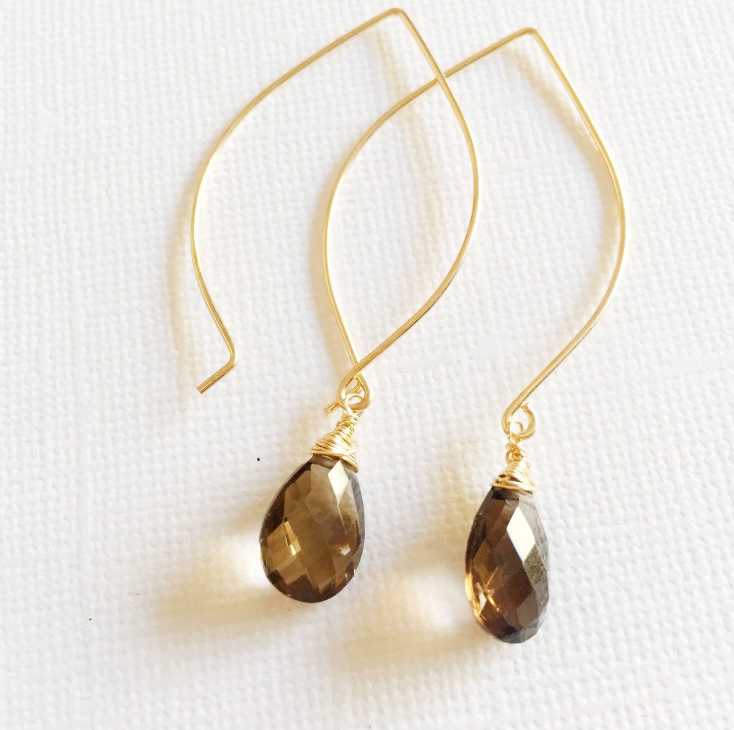 Kalena Smoky Quartz Earrings for Women - Elegant Dangle Earrings with Natural Stone for Party & Evening Wear (E226)