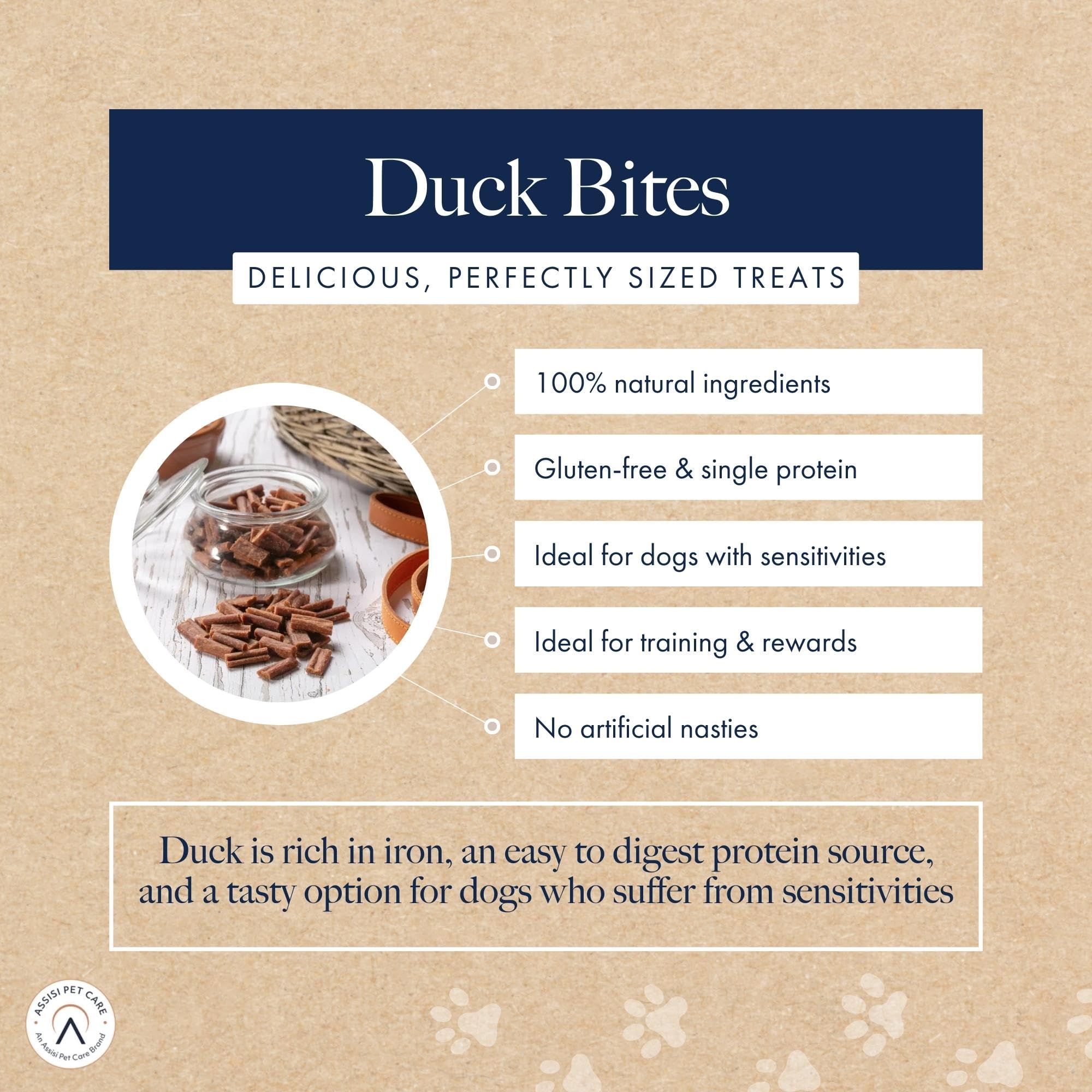 Hollings Duck Bites Dog Training Treats - High Protein, 100% Natural Duck Flavor Snacks for Adult Dogs (75g) | Perfect for Obedience Training, Reward Treats & Positive Reinforcement