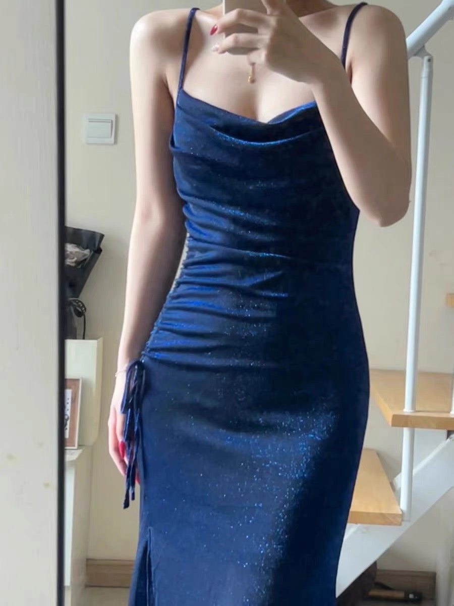 Elegant Navy Blue Mermaid Prom Dress - Shiny Long Evening Gown for Formal Parties & Special Occasions (Style J3376) | Perfect for Homecoming, Wedding Guest & Black Tie Events