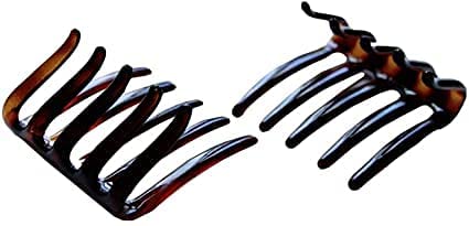 NYAMAH SALES French Double-Sided Interlocking Hair Clips for Women - Strong Hold No Slip Ponytail Grip - Black Hair Accessories for Girls & Women (1pc) - Perfect for Workouts, Office & Everyday Styling