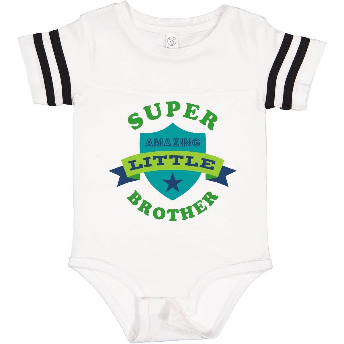 Inktastic Super Amazing Little Brother Baby Bodysuit - Cute Cotton Onesie for Newborns & Infants - Perfect for Sibling Photo Shoots, Baby Showers & Family Gifts