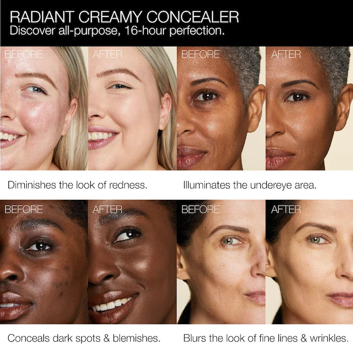 NARS Radiant Creamy Concealer - Full Coverage, Long-Lasting, Hydrating Under Eye Concealer for Dark Circles & Blemishes - Perfect for Everyday Makeup & Photo Shoots