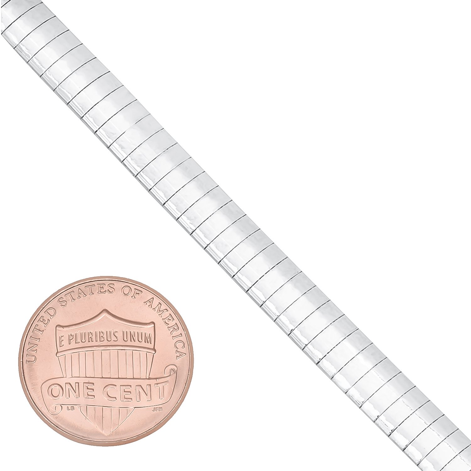 5.8mm Solid .925 Sterling Silver Flat Omega Chain Necklace for Women - Elegant & Durable Jewelry for Everyday Wear, Gifts & Special Occasions