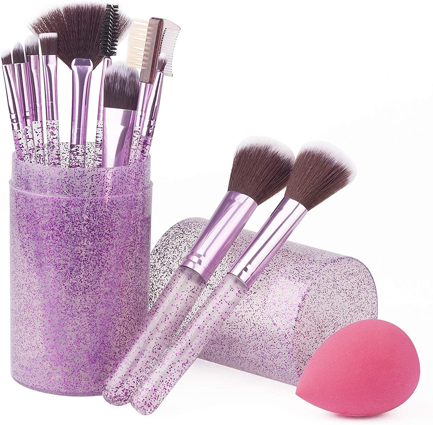AVTY 12-Piece Professional Makeup Brush Set - Foundation, Eyeshadow, Blush, Contour & Concealer Brushes with Travel Case - Perfect for Makeup Artists & Beauty Enthusiasts