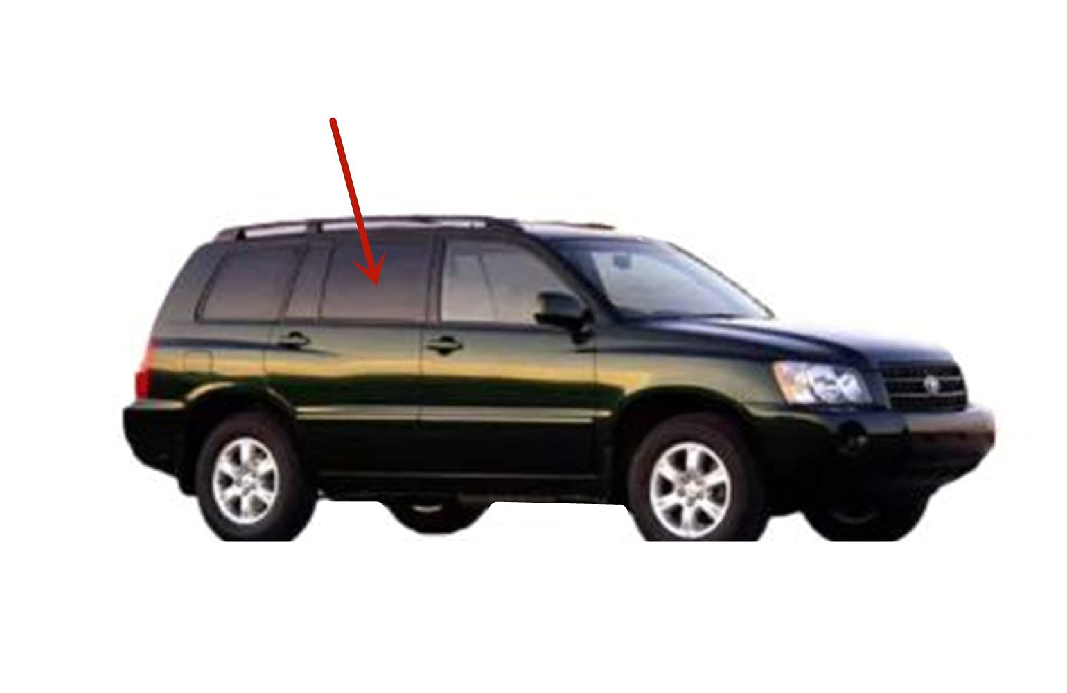 Toyota Highlander 2001-2007 Passenger Side Rear Door Window Glass Replacement - Right Side OEM Fit - Perfect for Auto Glass Repair & Replacement Services