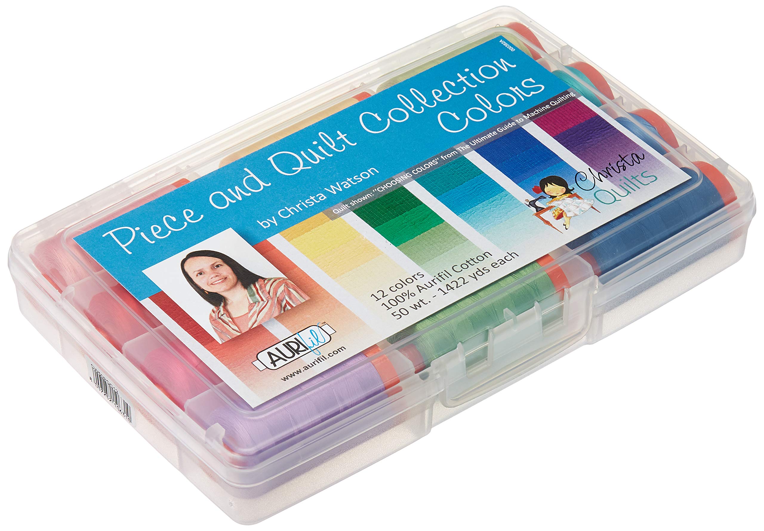 Aurifil Christa Quilts 12 Large Spools 50 Weight Thread Kit for Piecing and Quilting - Perfect for Quilt Making, Sewing Projects, and Fabric Crafts