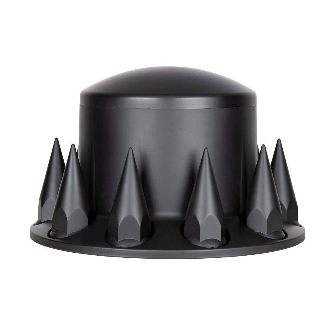 (2 Pack) Matte Black Dome Rear Axle Cover with 33mm Spike Thread-on Nut Cover - Semi Truck Motorcycle Accessories for Harley Davidson, Honda, Yamaha - Enhance Bike Style & Protection for Cruisers, Choppers, Touring Bikes