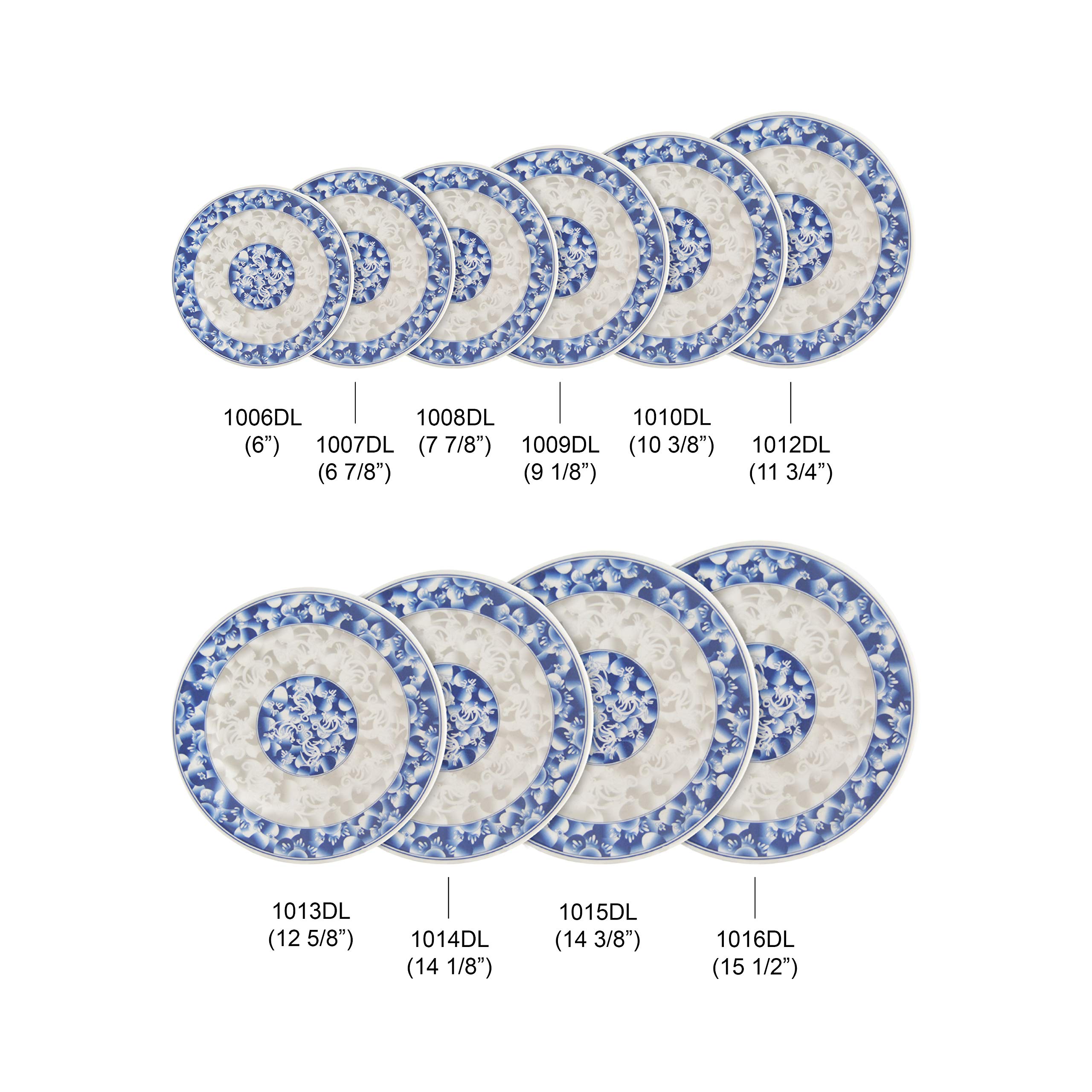 Thunder Group Blue Dragon Melamine Dinnerware Set - 9 1/8 Inch Plates (Pack of 12) - Durable & Stylish Dishware for Restaurants, Catering, and Outdoor Dining