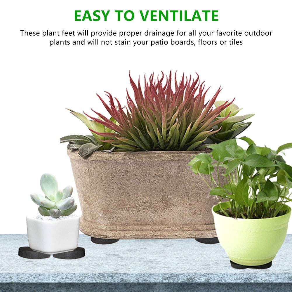 40Pcs Heavy Duty Pot Feet Risers for Outdoor & Indoor Flower Pots - Durable Plant Pot Stands with Non-Slip Design - Perfect for Patio, Garden, Deck, and Balcony Planters to Improve Drainage & Air Circulation