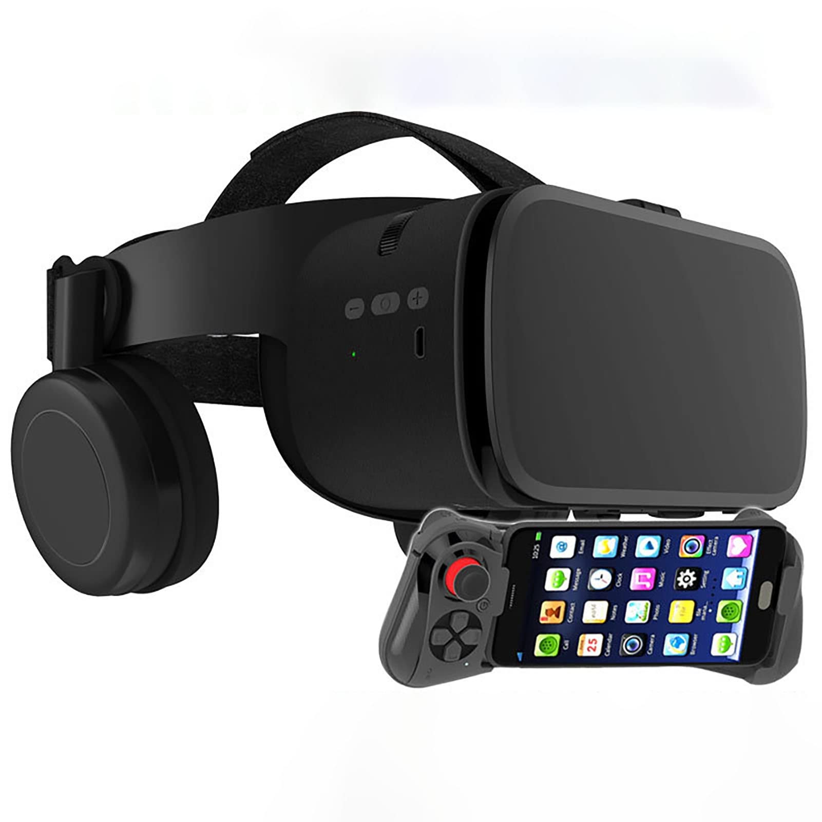 3D VR Headset with Bluetooth - Virtual Reality Glasses for Movies & Gaming - Metaverse Compatible - Works with iPhone & Android Phones 4.7