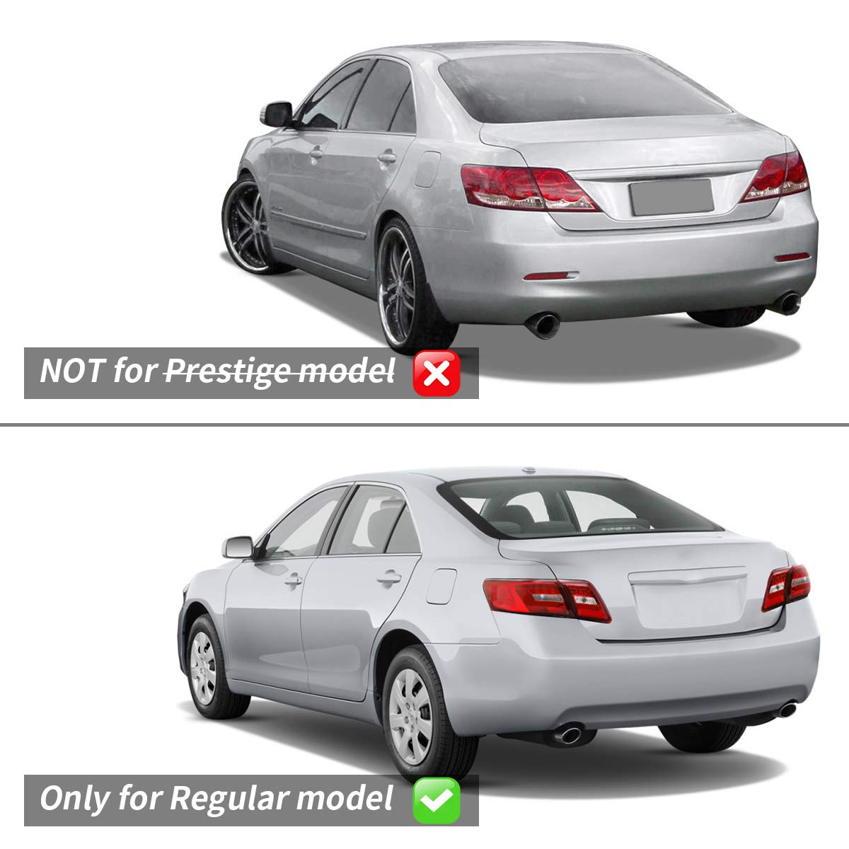 VLAND LED Red & Smoked Tail Lights for Toyota Camry Sedan 2006-2011 - Replacement Rear Lamps (Not Compatible with Hybrid & Camry LE Models) | Enhanced Night Visibility & Stylish Upgrade for Your Vehicle