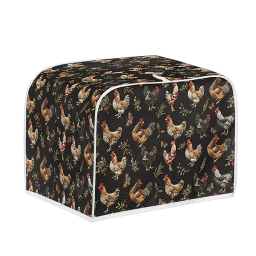 Rooster Floral Black