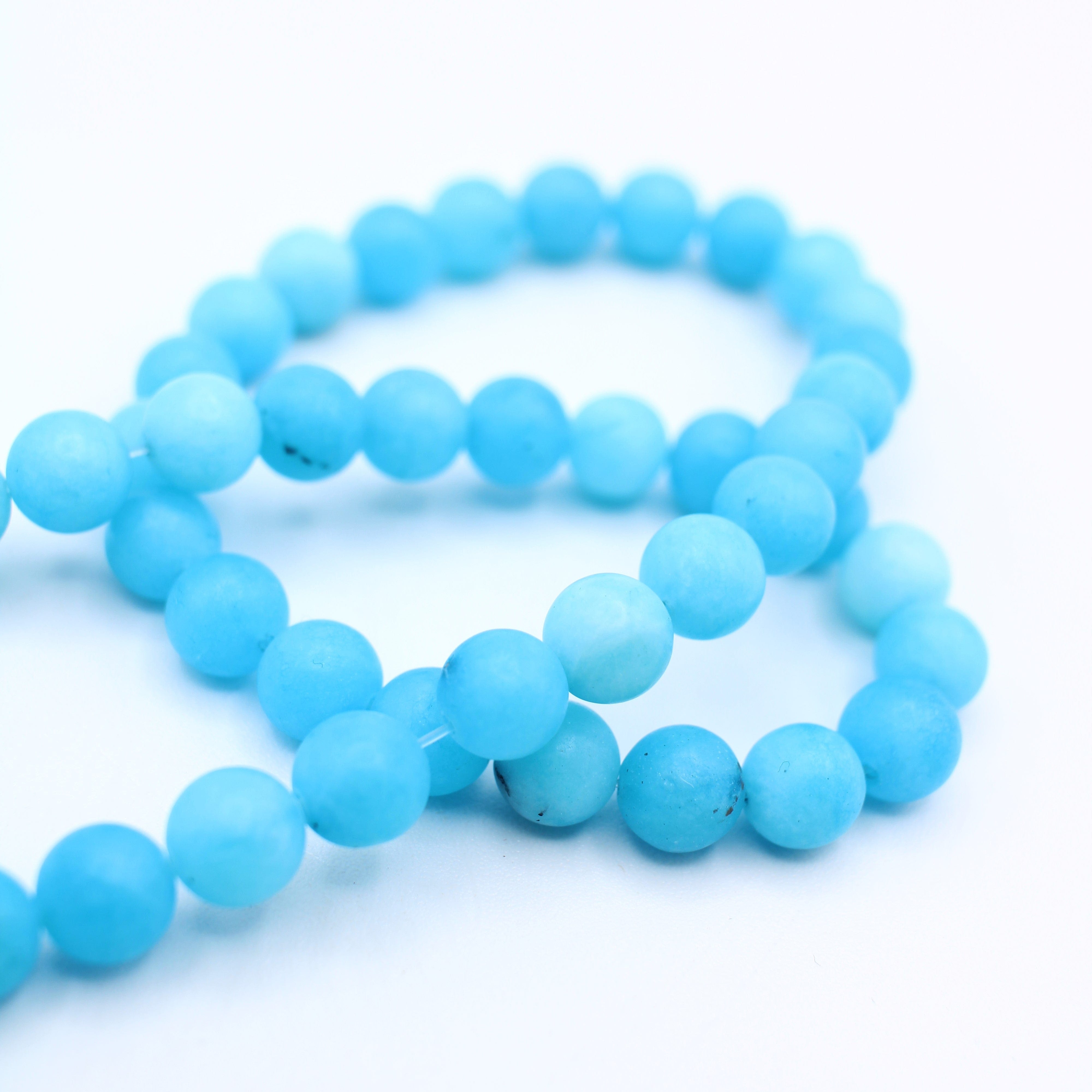 Natural Blue Dyed Quartz Bead Strand - 15 Inch Gemstone Beads for Jewelry Making, DIY Bracelets & Necklaces - Perfect for Boho, Healing Crystal & Spiritual Crafts
