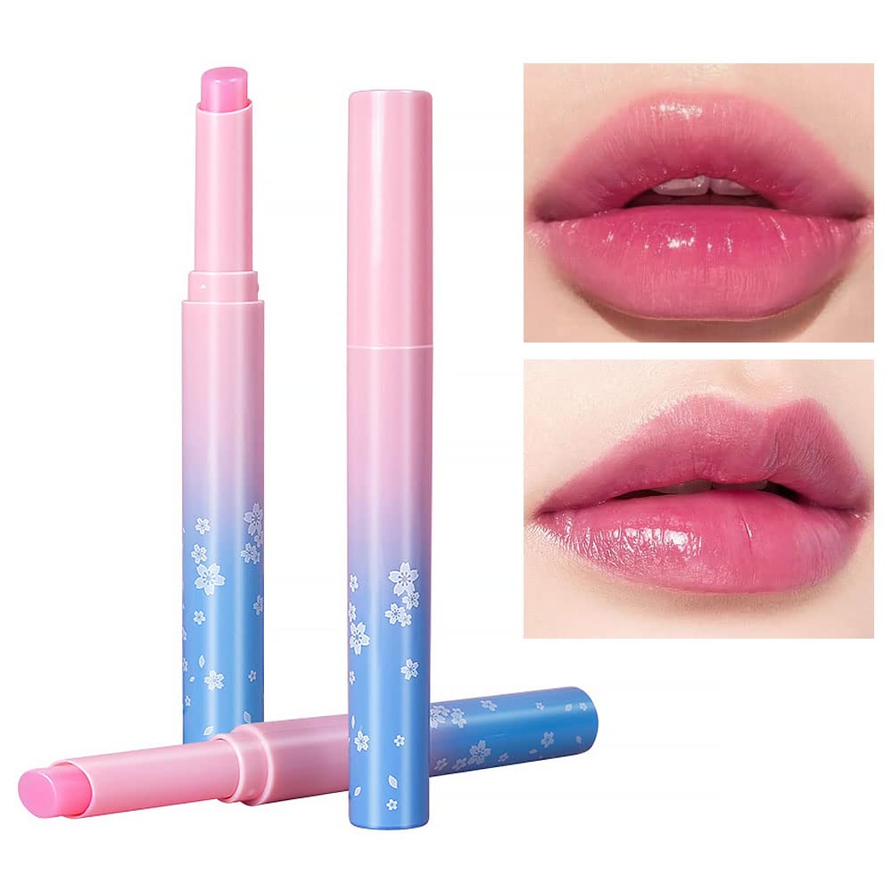 BINGBRUSH 2Pcs Color Changing Lipstick Set - Pink pH Reactive Mood Lip Balm, Long Lasting Korean Lip Gloss with Moisturizing Care, Natural Lip Tint Stain for Women | Perfect for Daily Makeup & Special Occasions