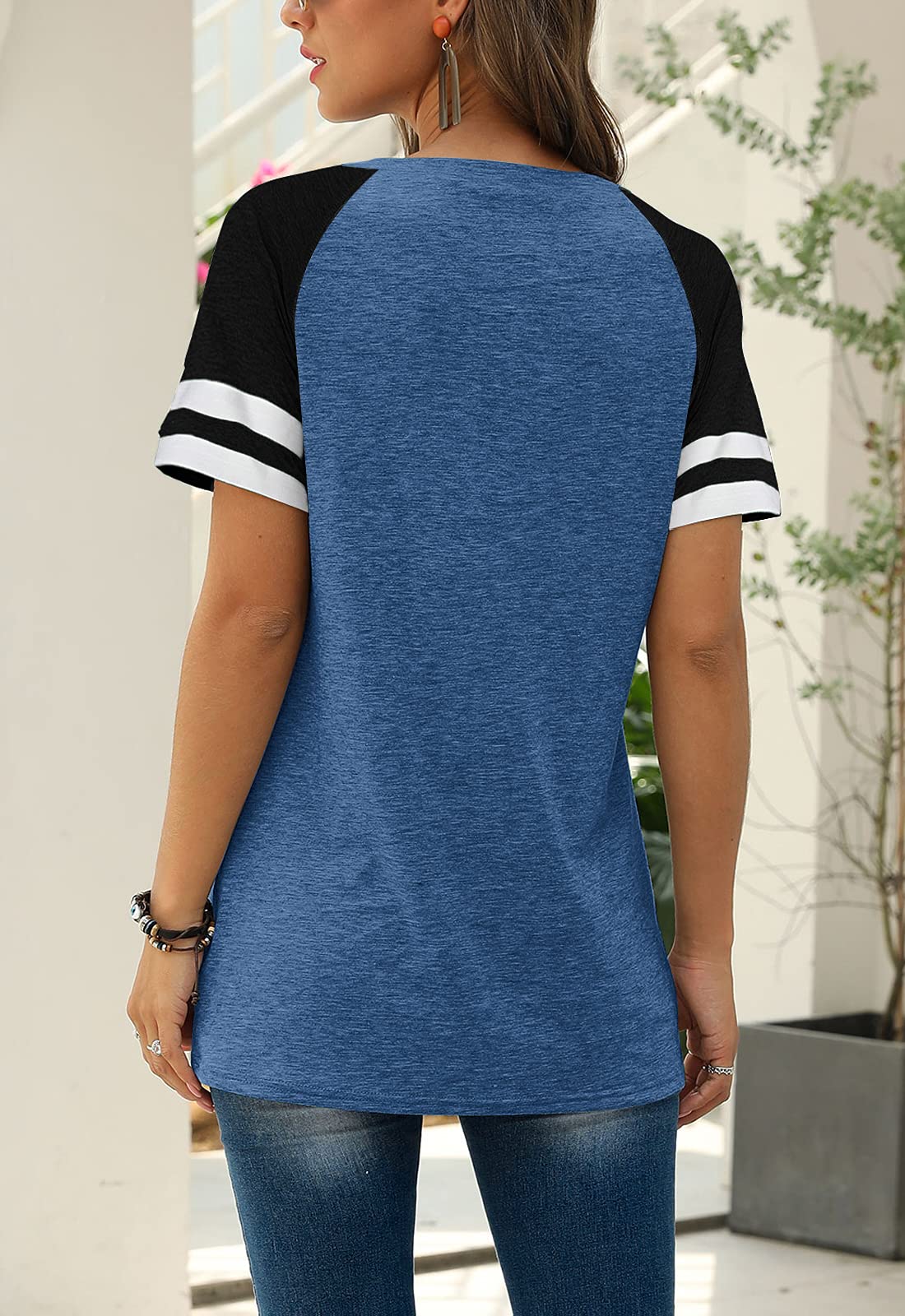 Adibosy Women's Summer Casual Short Sleeve Striped Tunic Top - Crew Neck Tee Shirt Blouse for Women | Perfect for Beach, Vacation & Everyday Wear