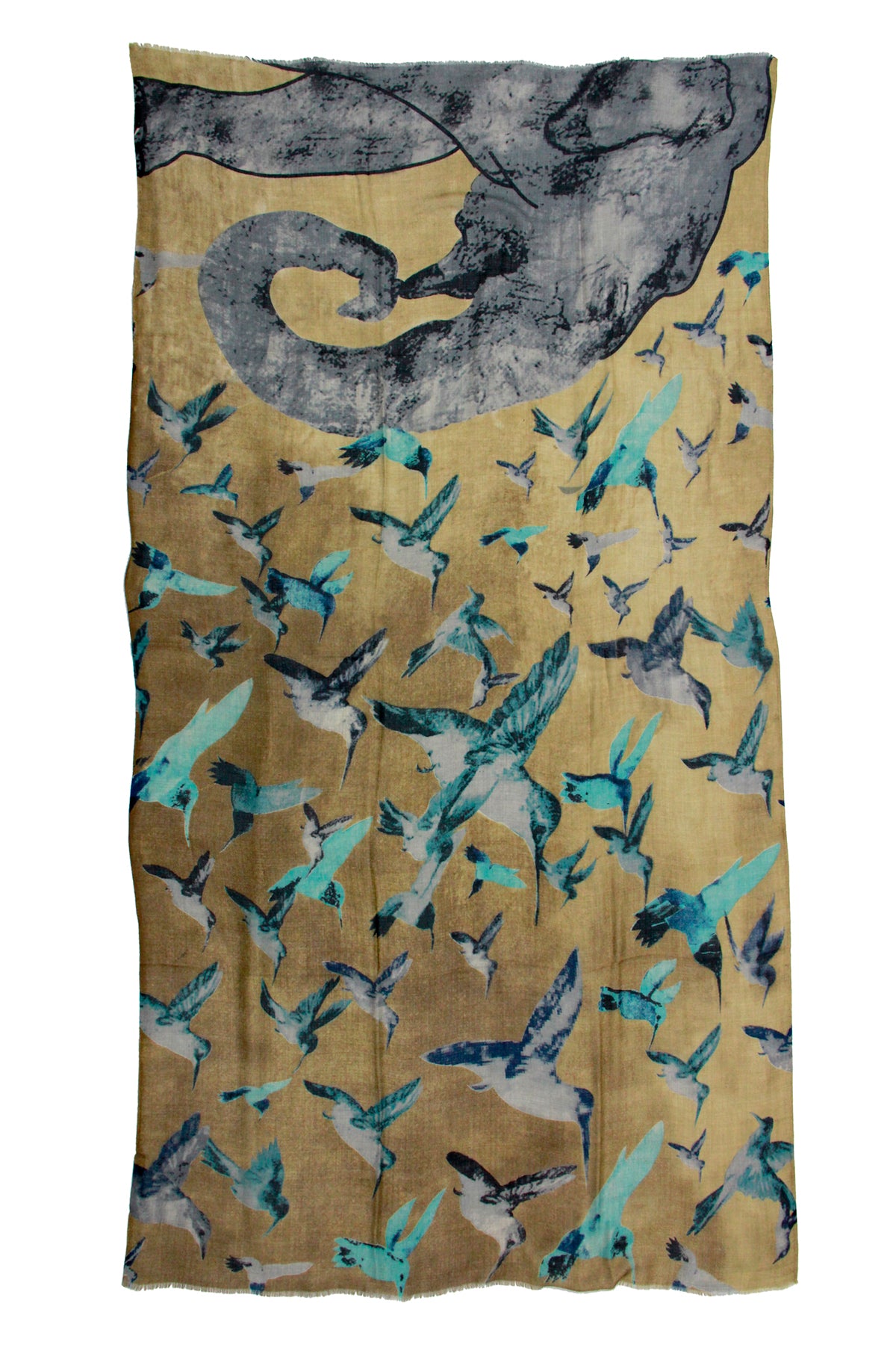 Stylish Hummingbird Printed Scarf - Lightweight Fashion Accessory for Women - Perfect for Spring Outfits, Office Wear & Special Occasions