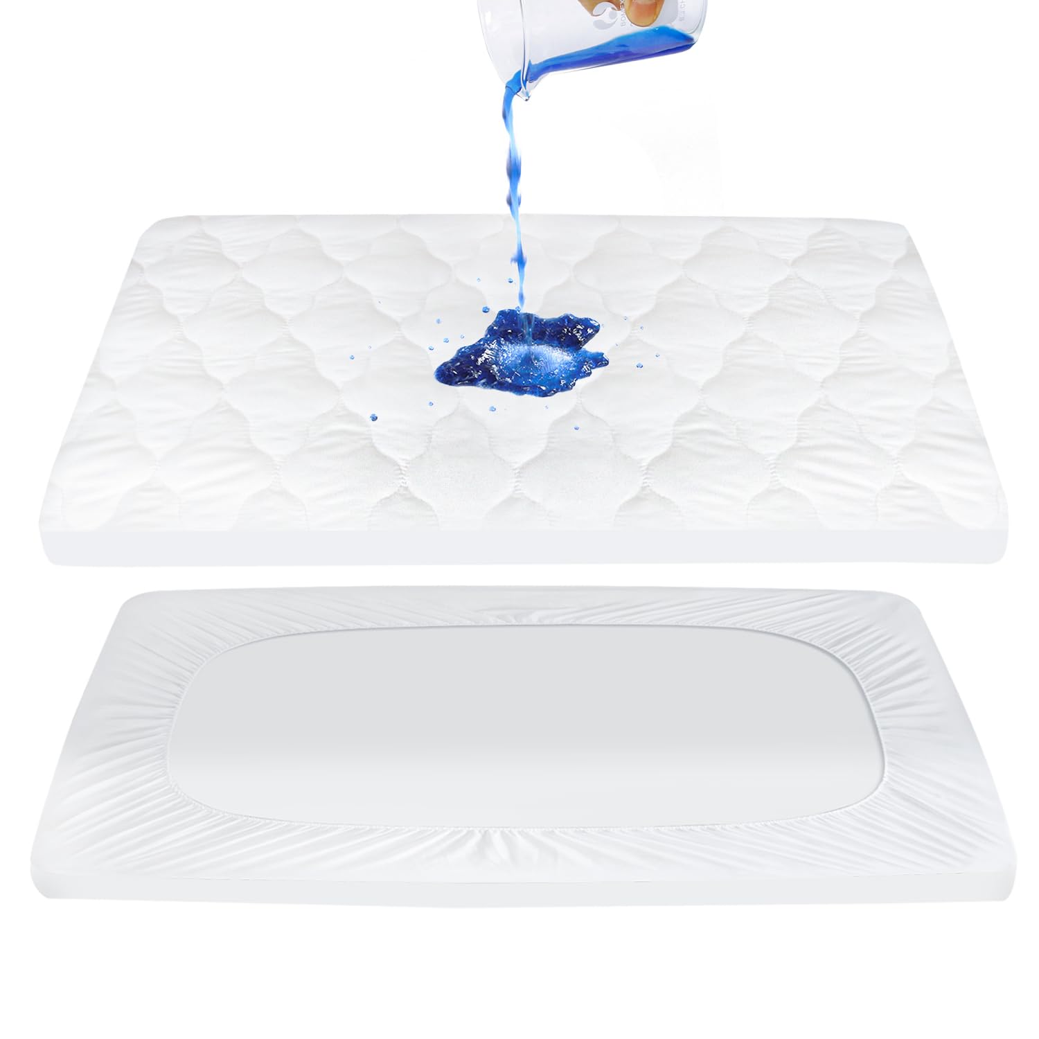 Waterproof Pack and Play Mattress Pad Cover - Soft Quilted Protector 27