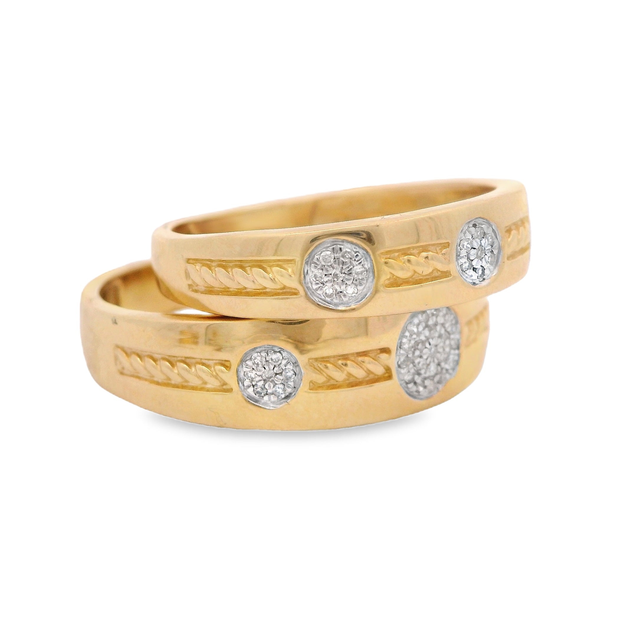 14K Gold Trio Set Round Diamond Rings for Women - Elegant Stackable Wedding, Engagement & Anniversary Jewelry - Perfect for Bridal, Gift & Special Occasions