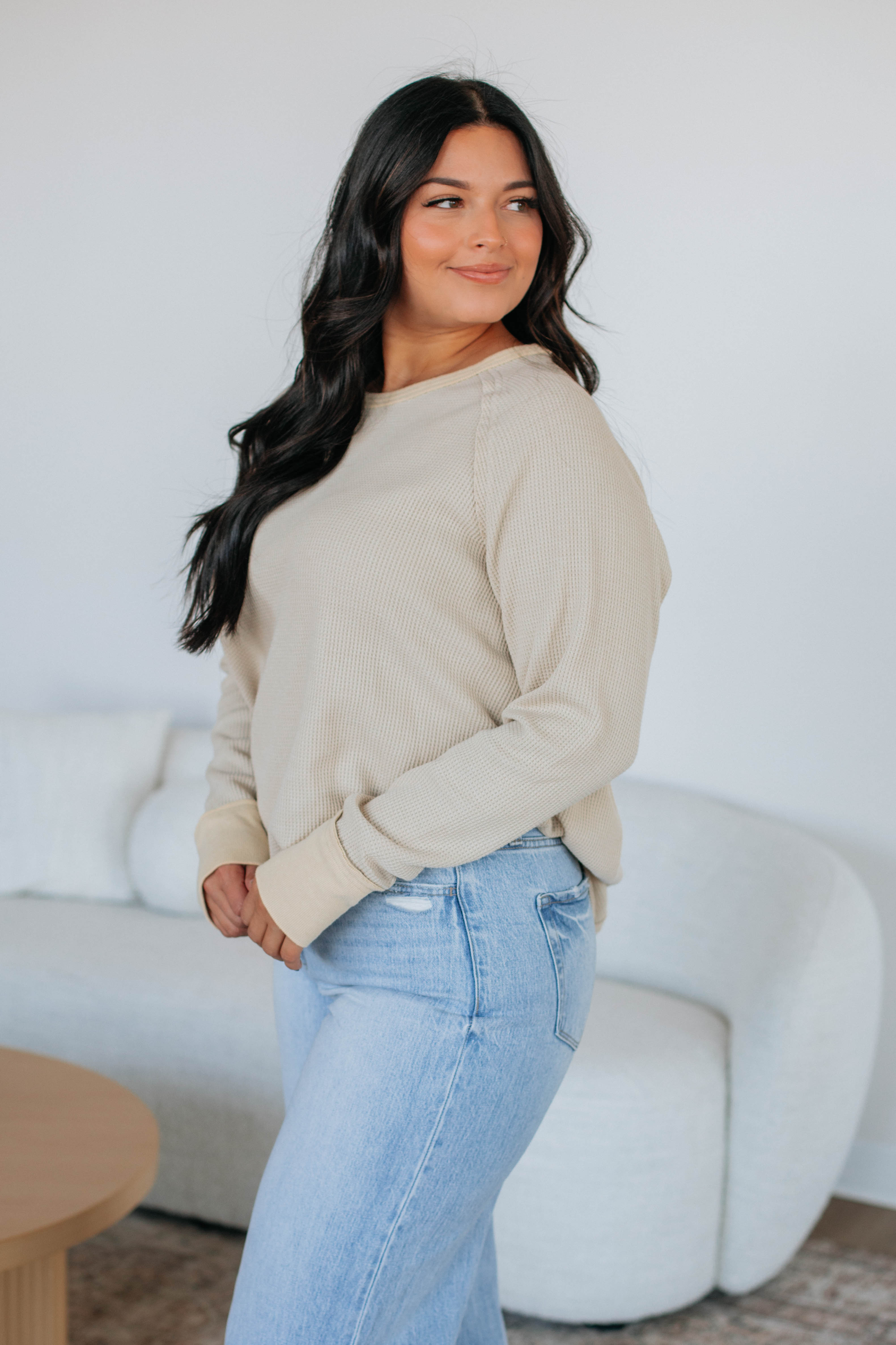 Dafina Knit Top for Women - Soft & Comfortable Oatmeal Sweater | Perfect for Casual Wear, Layering & Fall Outfits