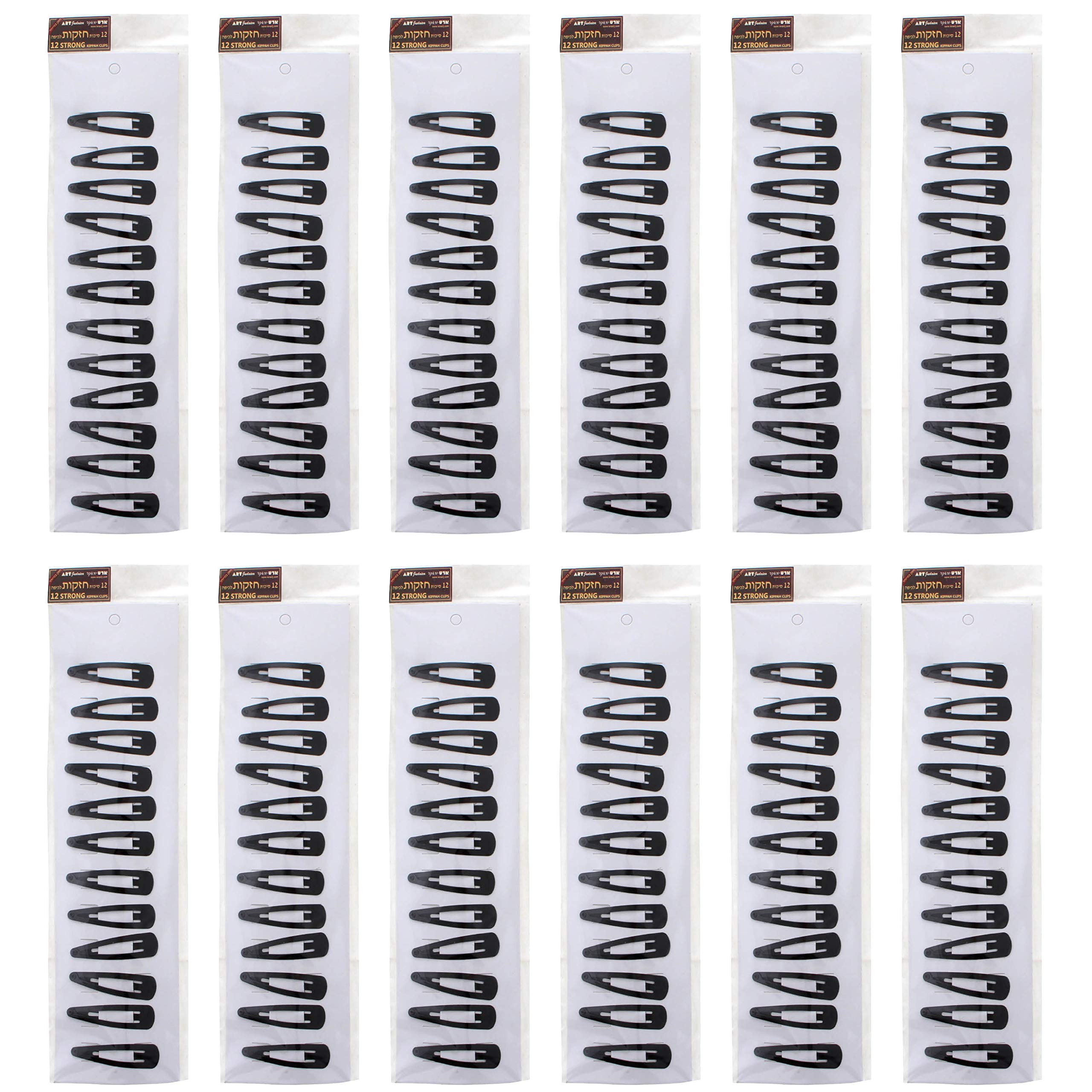 Black Metal Hair Clips for Kippah (144pcs) - Secure Yarmulke & Kipa for Jewish Worship